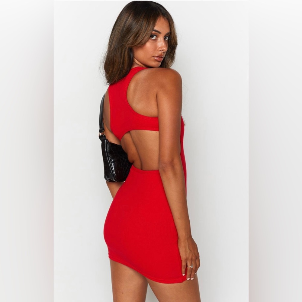 Beginning Boutique, California Cut Out Mini Dress Red minidress size S/M